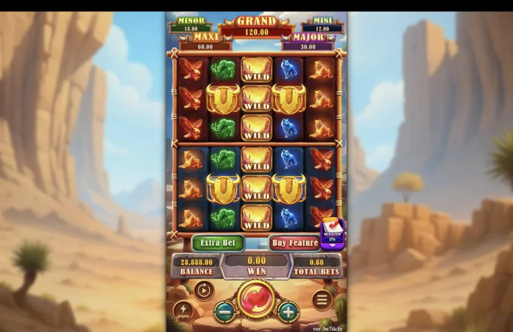 Ảnh giao diện chính game BUFFALO WAYS (slot FC) chơi tại LC79