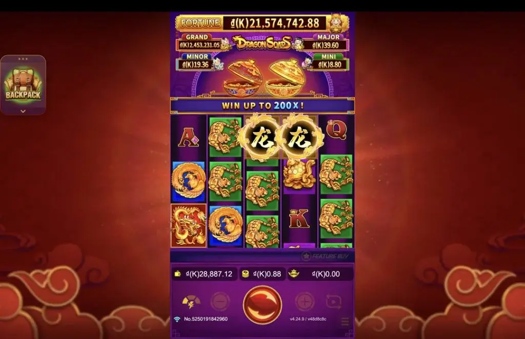 Ảnh giao diện chính game Dragon Soar (slot JDB) chơi tại LC79