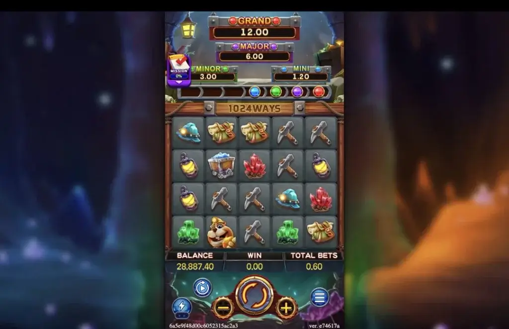 Ảnh giao diện chính game GOLD RUSH (slot FC) chơi tại LC79