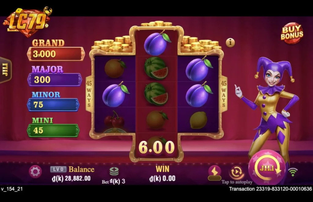 Ảnh giao diện chính game Joker Coins Expanded (slot JILI) chơi tại LC79