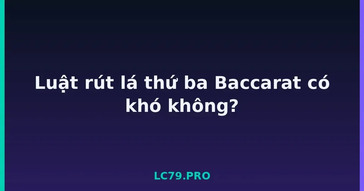 Luật rút lá thứ ba Baccarat có khó không? LC79