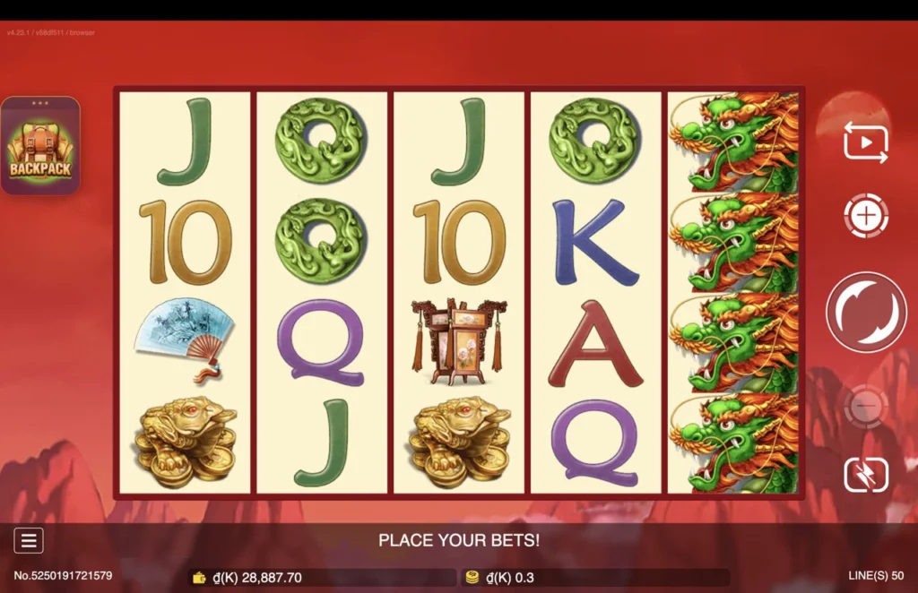 Ảnh giao diện chính game Lucky Dragons (slot JDB) chơi tại LC79