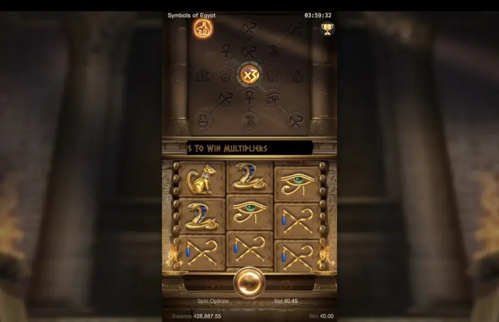 Ảnh giao diện chính game Symbols of Egypt (slot PG) chơi tại LC79