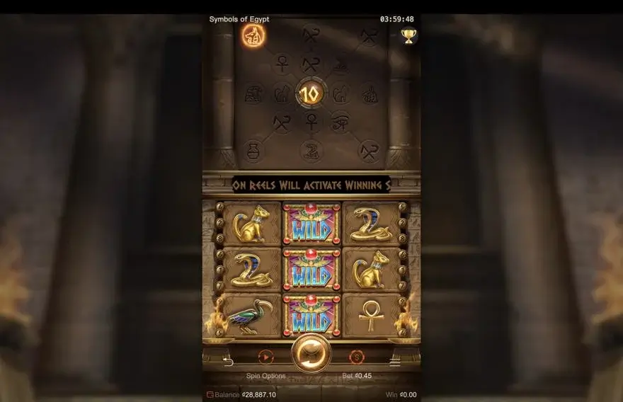 Ảnh màn hình gameplay game Symbols of Egypt (slot PG) chơi tại LC79