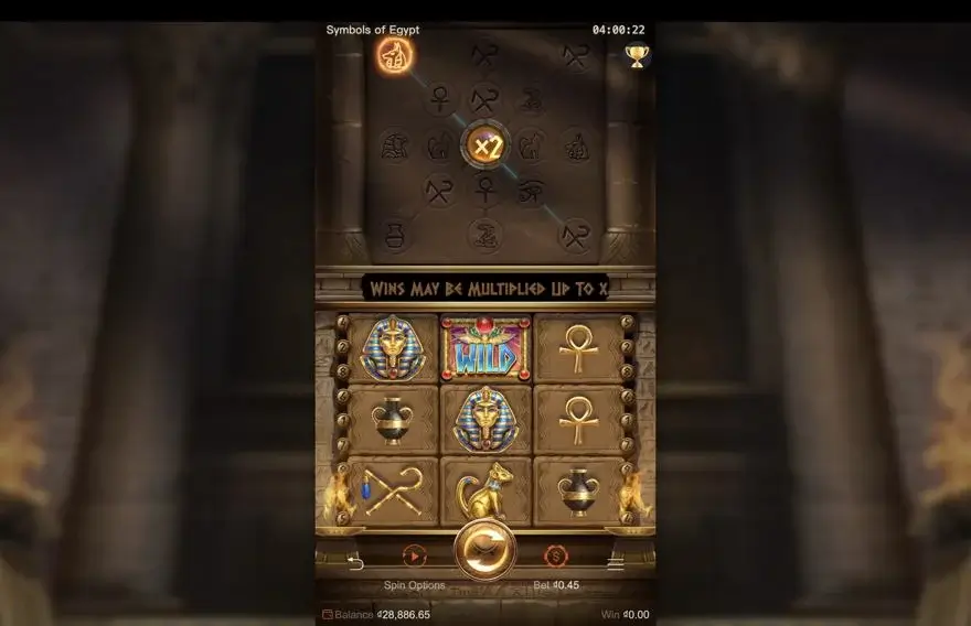 Ảnh bảng biểu tượng & tính năng game Symbols of Egypt (slot PG) chơi tại LC79