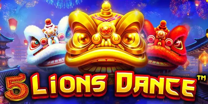 Ảnh giao diện chính game 5 Lions Dance (slot PP) chơi tại LC79