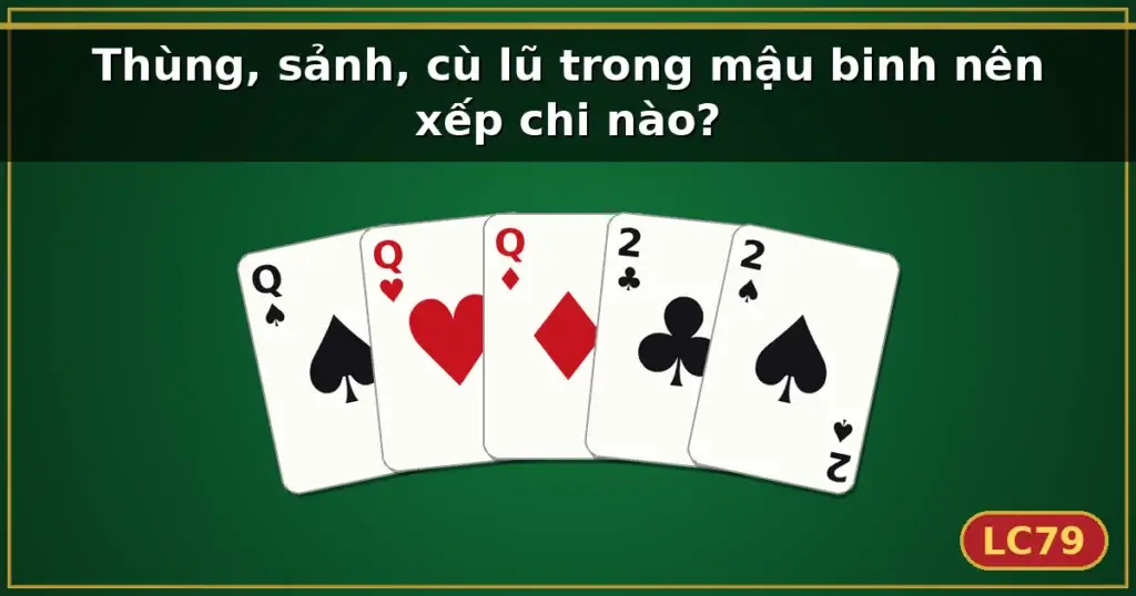 Thùng, sảnh, cù lũ trong mậu binh nên xếp chi nào? — LC79