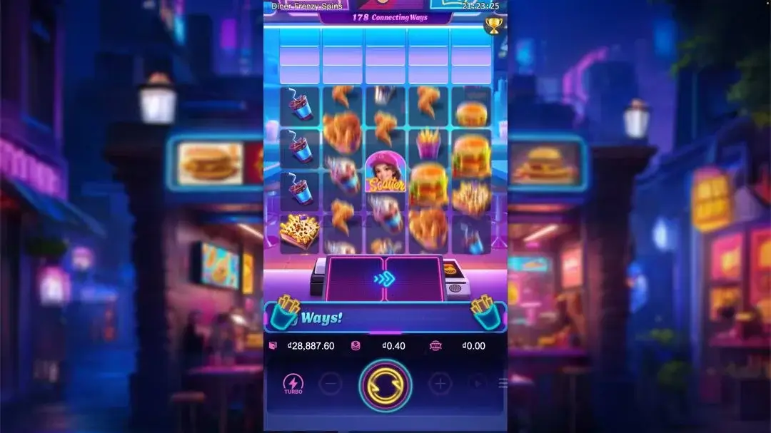 Ảnh giao diện chính game Diner Frenzy Spins (slot PG) chơi tại LC79