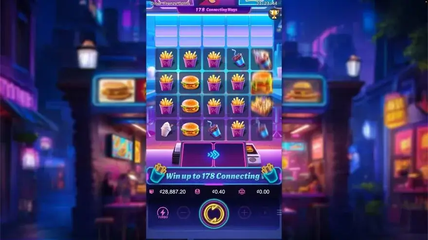 Ảnh màn hình gameplay game Diner Frenzy Spins (slot PG) chơi tại LC79