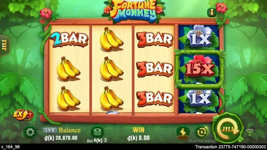 Ảnh bảng biểu tượng & tính năng game Fortune Monkey (slot JILI) chơi tại LC79