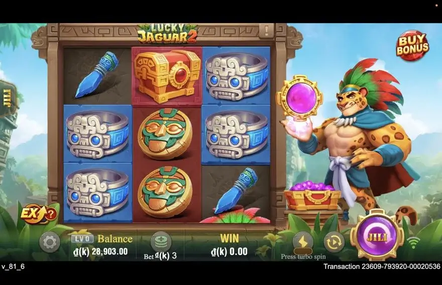 Ảnh màn hình gameplay game Lucky Jaguar 2 (slot JILI) chơi tại LC79