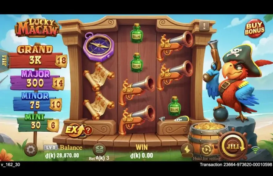 Ảnh màn hình gameplay game Lucky Macaw (slot JILI) chơi tại LC79