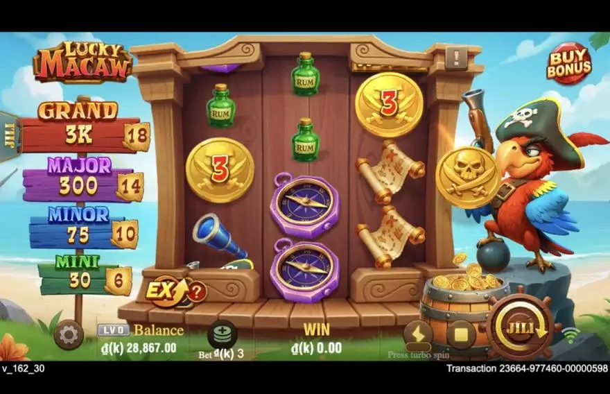 Ảnh bảng biểu tượng & tính năng game Lucky Macaw (slot JILI) chơi tại LC79