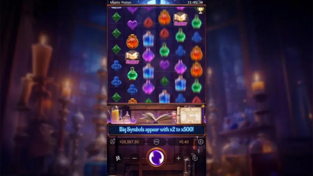 Ảnh giao diện chính game Mystic Potion (slot PG) chơi tại LC79