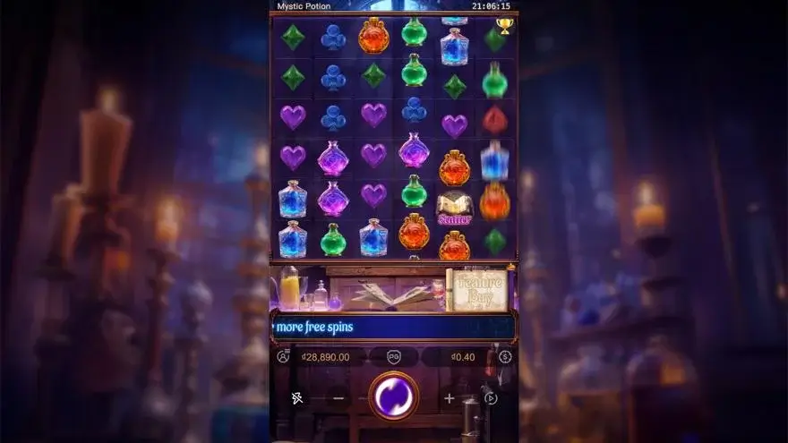Ảnh bảng biểu tượng & tính năng game Mystic Potion (slot PG) chơi tại LC79