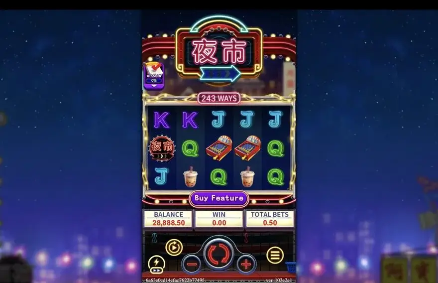 Ảnh bảng biểu tượng & tính năng game NIGHT MARKET (slot FC) chơi tại LC79