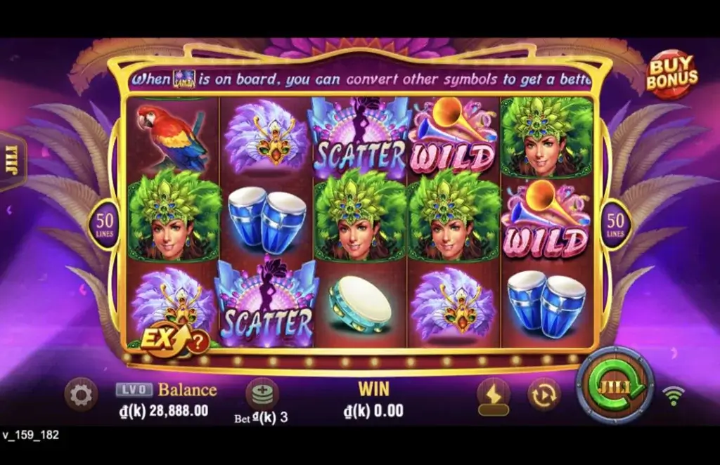 Ảnh giao diện chính game Samba (slot JILI) chơi tại LC79