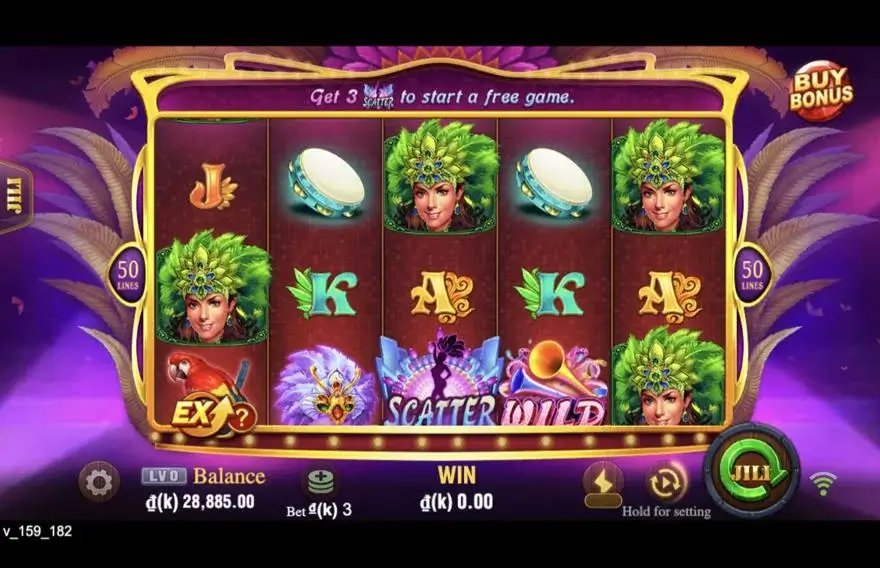 Ảnh màn hình gameplay game Samba (slot JILI) chơi tại LC79