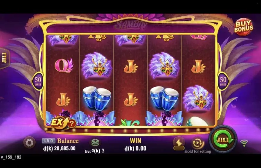 Ảnh bảng biểu tượng & tính năng game Samba (slot JILI) chơi tại LC79