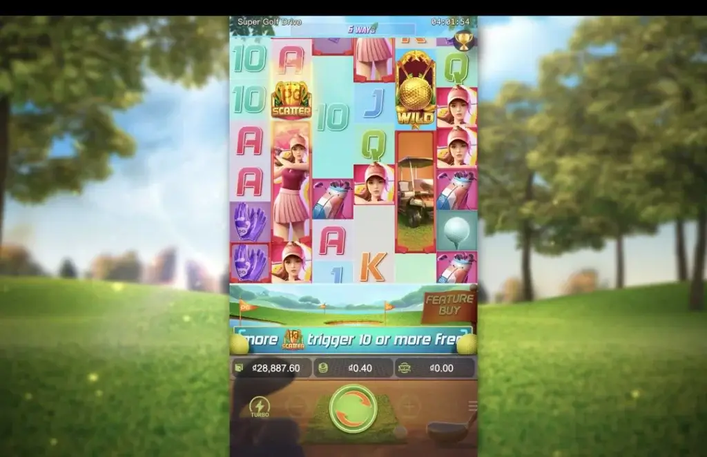 Ảnh giao diện chính game Super Golf Drive (slot PG) chơi tại LC79