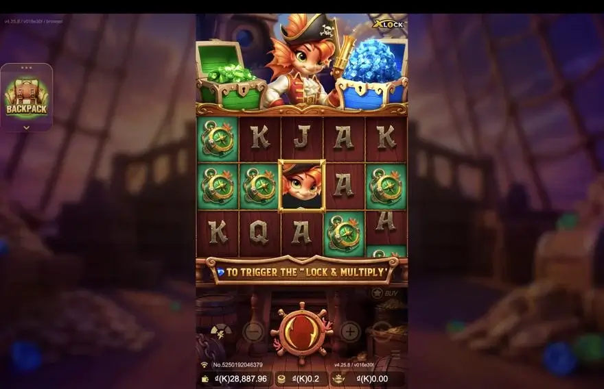 Ảnh màn hình gameplay game Voyage of Daring Queen X-Lock (slot JDB) chơi tại LC79