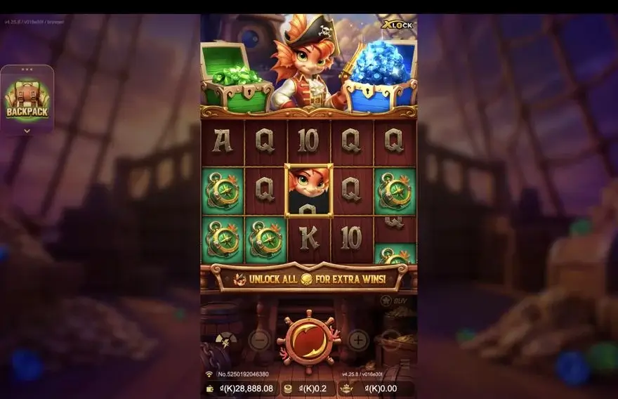 Ảnh bảng biểu tượng & tính năng game Voyage of Daring Queen X-Lock (slot JDB) chơi tại LC79