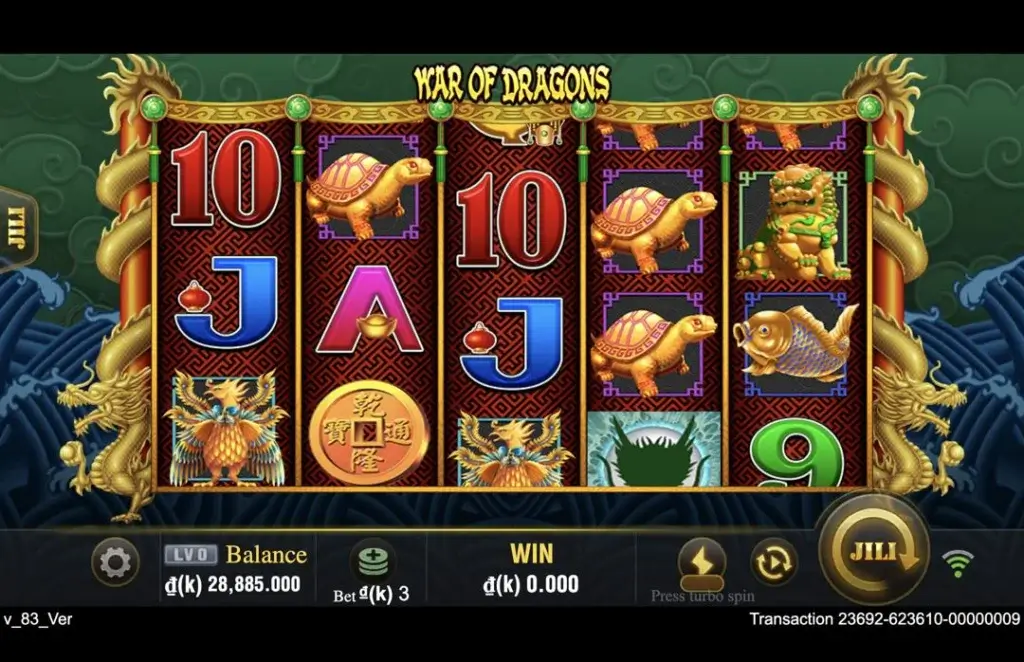 Ảnh giao diện chính game War Of Dragons (slot JILI) chơi tại LC79