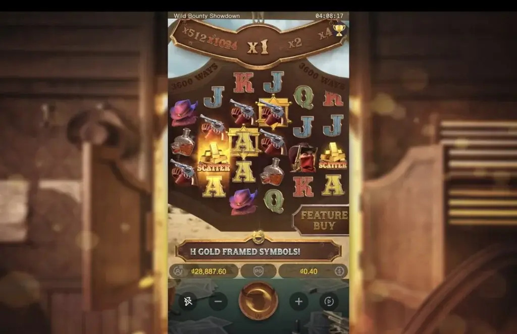 Ảnh giao diện chính game Wild Bounty Showdown (slot PG) chơi tại LC79
