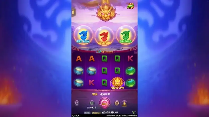 Ảnh bảng biểu tượng & tính năng game 3 Pot Dragons (slot JILI) chơi tại LC79
