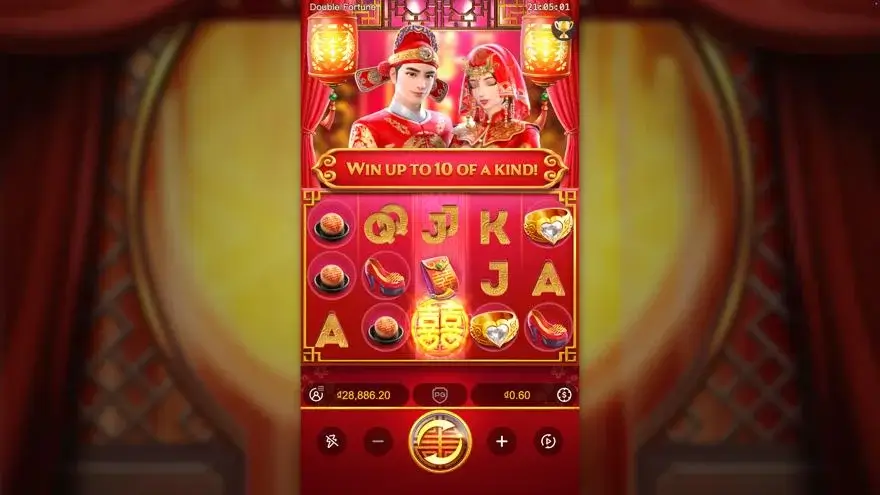 Ảnh bảng biểu tượng & tính năng game Double Fortune (slot PG) chơi tại LC79