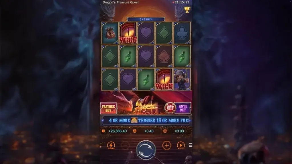 Ảnh giao diện chính game Dragon's Treasure Quest (slot PG) chơi tại LC79
