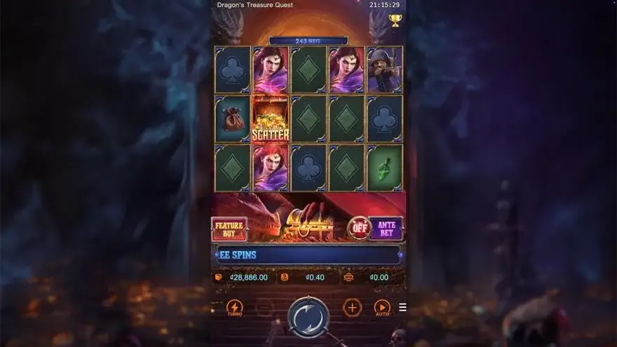 Ảnh bảng biểu tượng & tính năng game Dragon's Treasure Quest (slot PG) chơi tại LC79