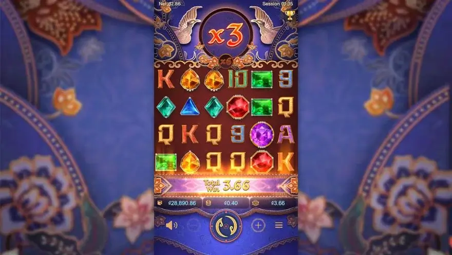 Ảnh bảng biểu tượng & tính năng game Garuda Gems (slot PG) chơi tại LC79