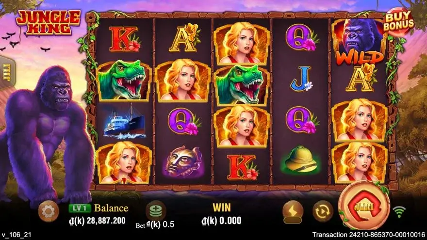 Ảnh màn hình gameplay game Jungle King (slot JILI) chơi tại LC79
