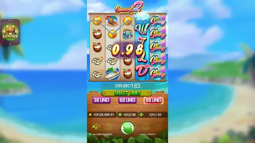 Ảnh màn hình gameplay game Spindrift 2 (slot JDB) chơi tại LC79