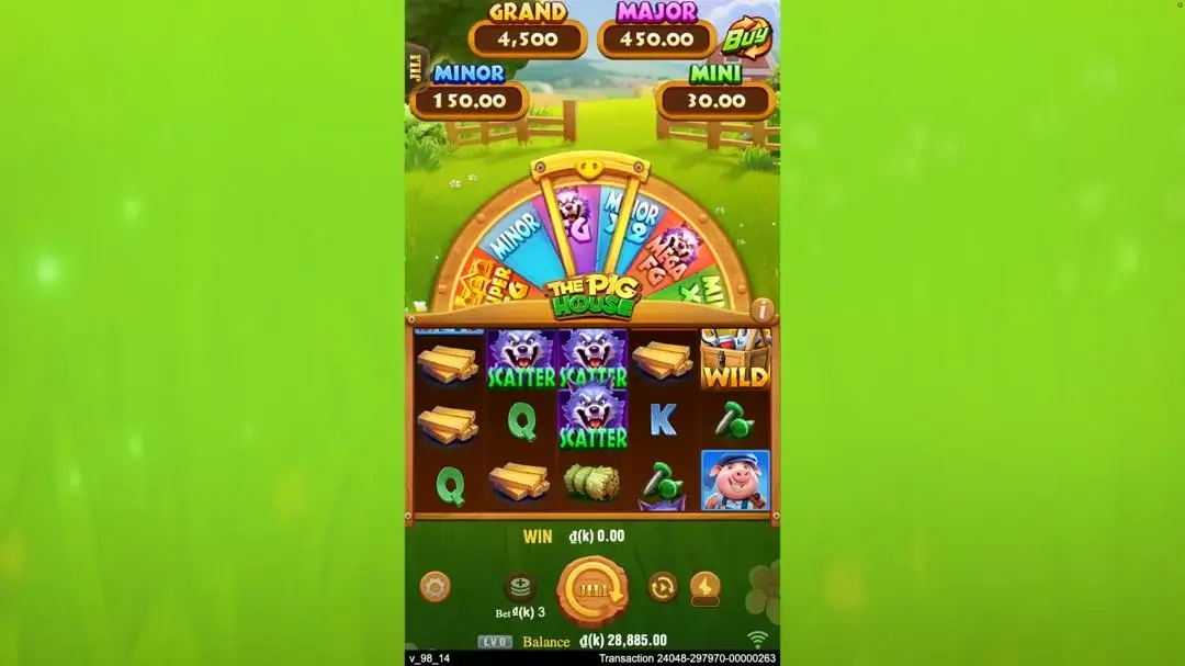 Ảnh giao diện chính game The Pig House (slot JILI) chơi tại LC79