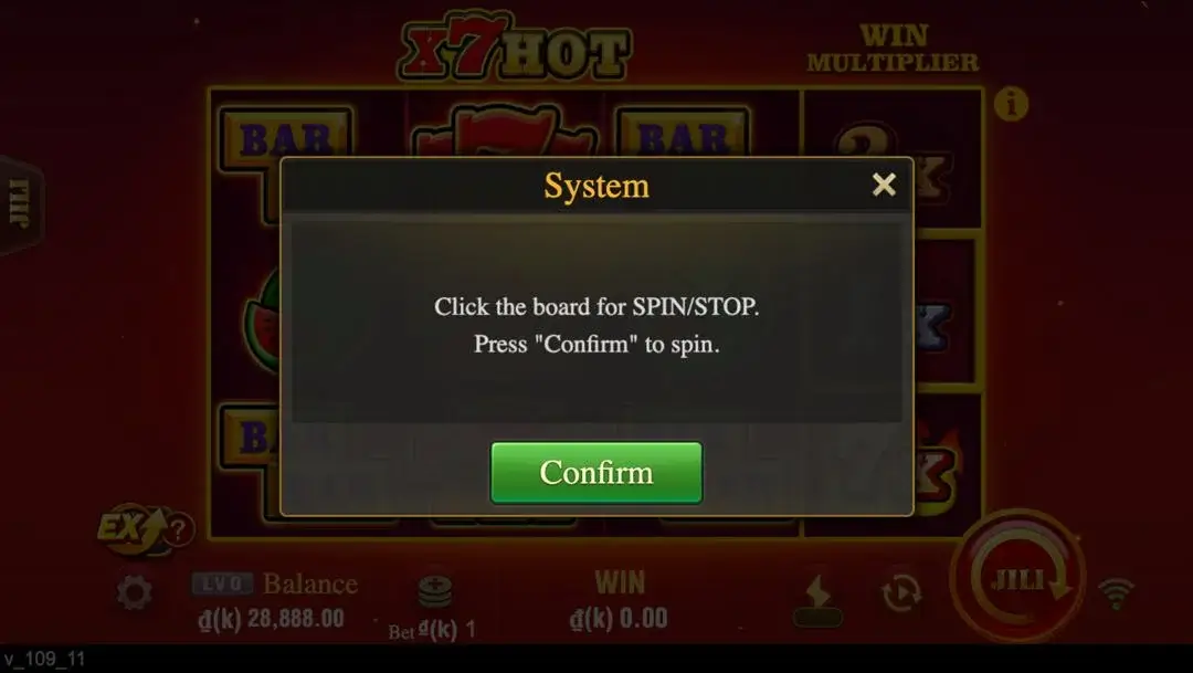 Ảnh giao diện chính game X7 HOT (slot JILI) chơi tại LC79