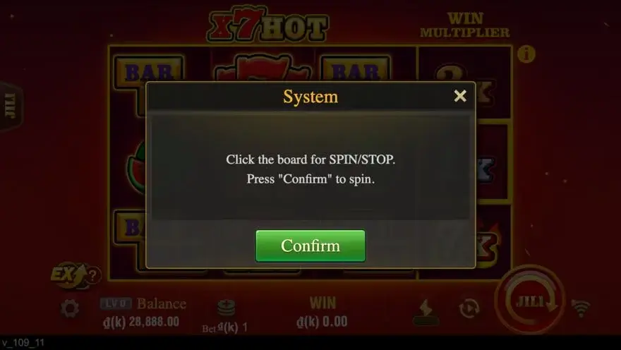 Ảnh màn hình gameplay game X7 HOT (slot JILI) chơi tại LC79