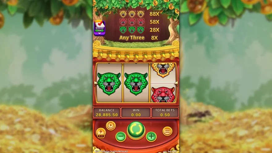 Ảnh bảng biểu tượng & tính năng game GOLDEN PANTHER (slot FC) chơi tại LC79