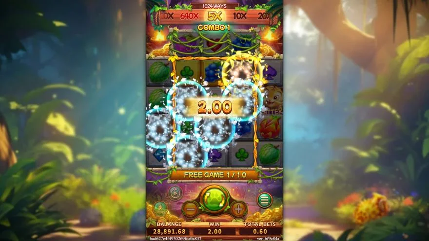 Ảnh bảng biểu tượng & tính năng game JUNGLE BANG BANG (slot FC) chơi tại LC79