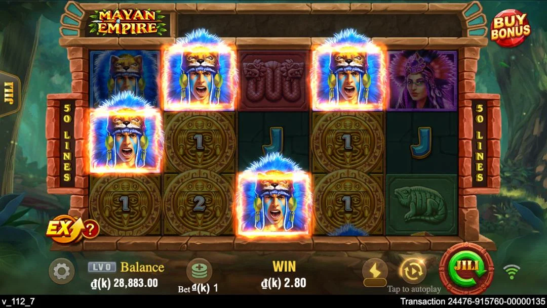 Ảnh giao diện chính game Mayan Empire (slot ACEWIN) chơi tại LC79