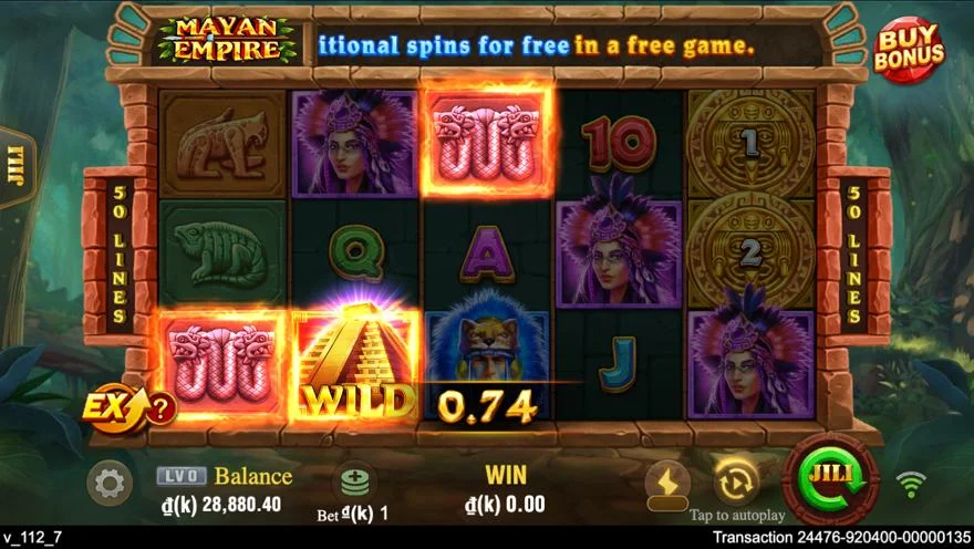 Ảnh màn hình gameplay game Mayan Empire (slot ACEWIN) chơi tại LC79