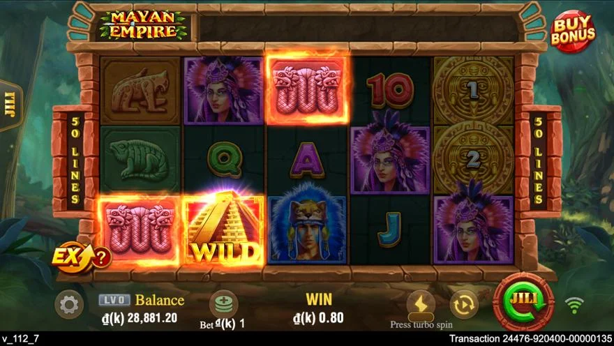 Ảnh bảng biểu tượng & tính năng game Mayan Empire (slot ACEWIN) chơi tại LC79