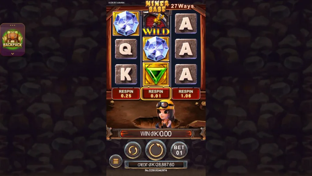 Ảnh giao diện chính game Miner Babe (slot JDB) chơi tại LC79