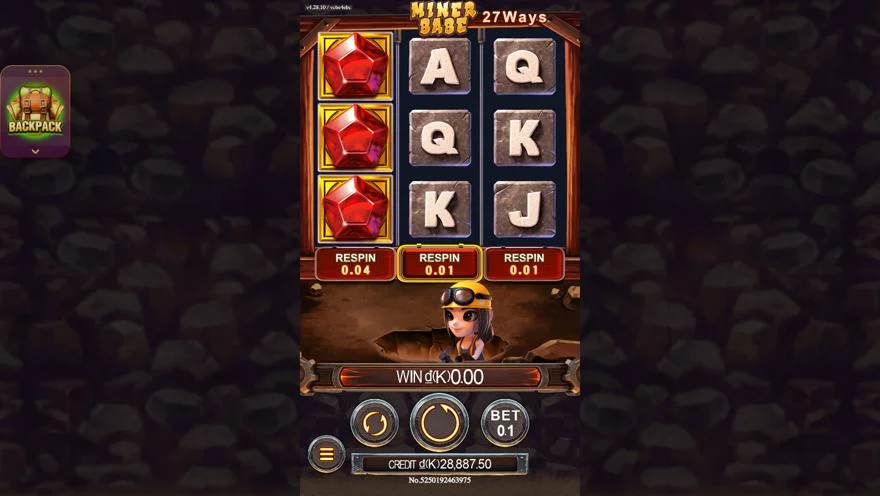 Ảnh màn hình gameplay game Miner Babe (slot JDB) chơi tại LC79
