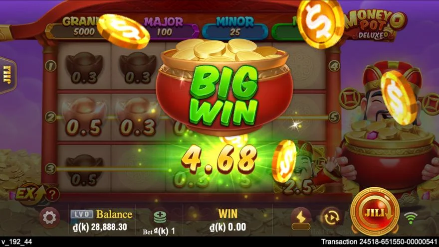 Ảnh bảng biểu tượng & tính năng game Money Pot Deluxe (slot JILI) chơi tại LC79