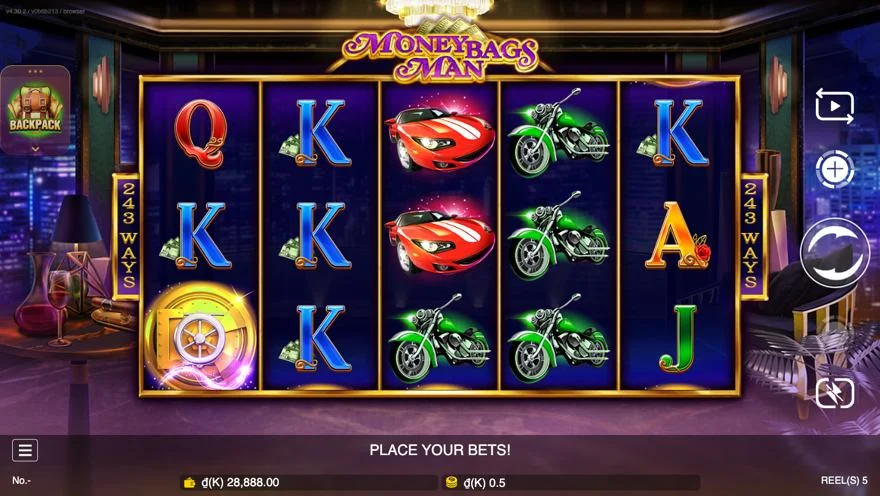 Ảnh màn hình gameplay game Moneybags Man (slot JDB) chơi tại LC79
