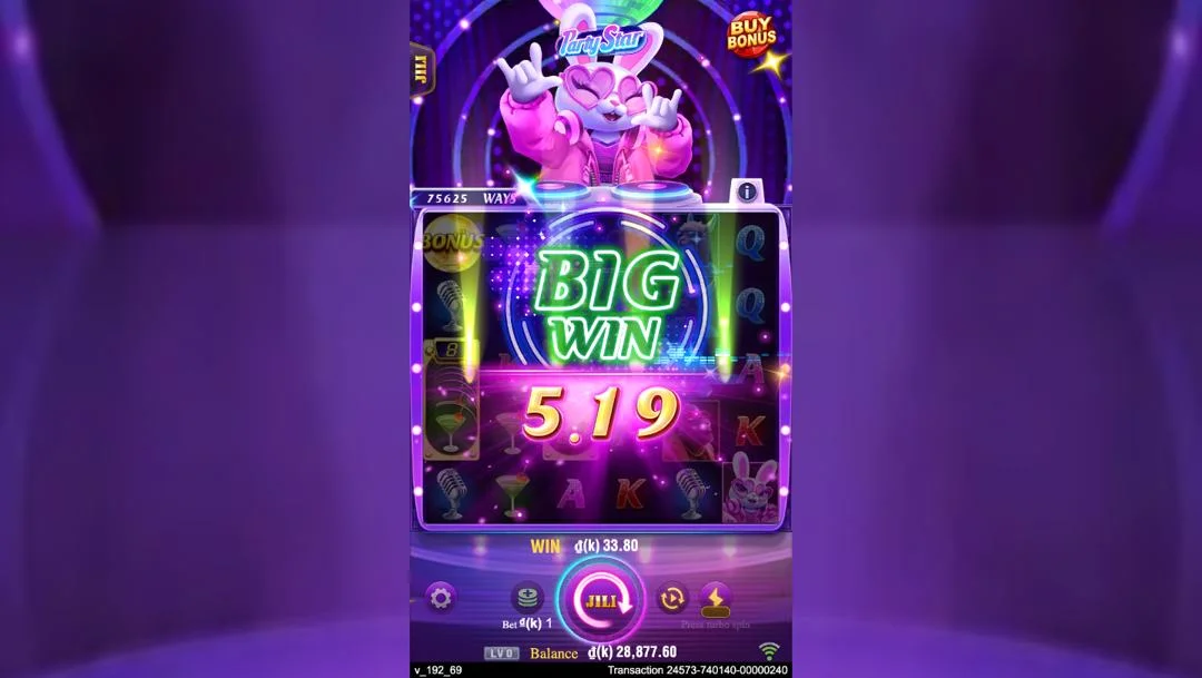 Ảnh giao diện chính game Party Star (slot JILI) chơi tại LC79