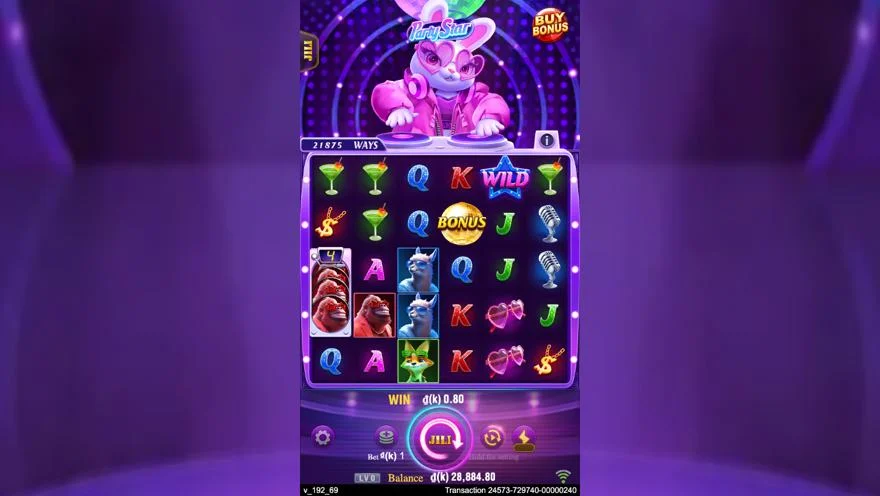 Ảnh bảng biểu tượng & tính năng game Party Star (slot JILI) chơi tại LC79
