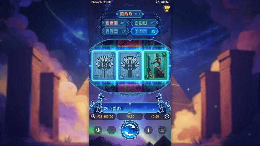 Ảnh bảng biểu tượng & tính năng game Pharaoh Royals (slot PG) chơi tại LC79